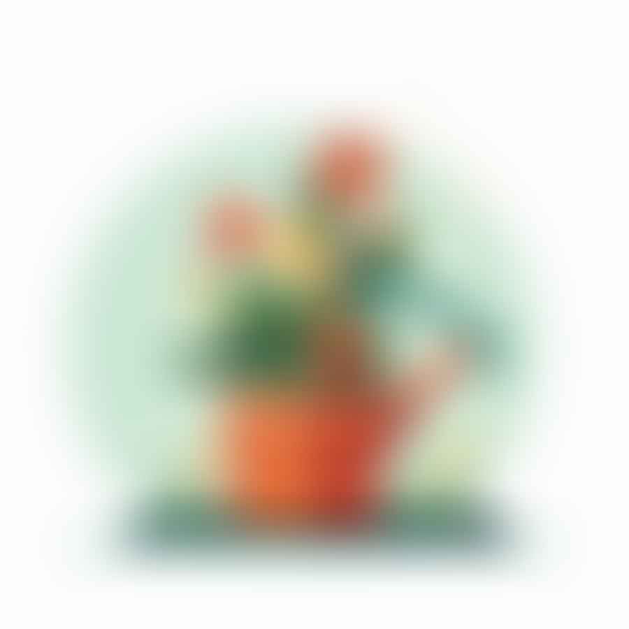 Watering a potted perennial plant