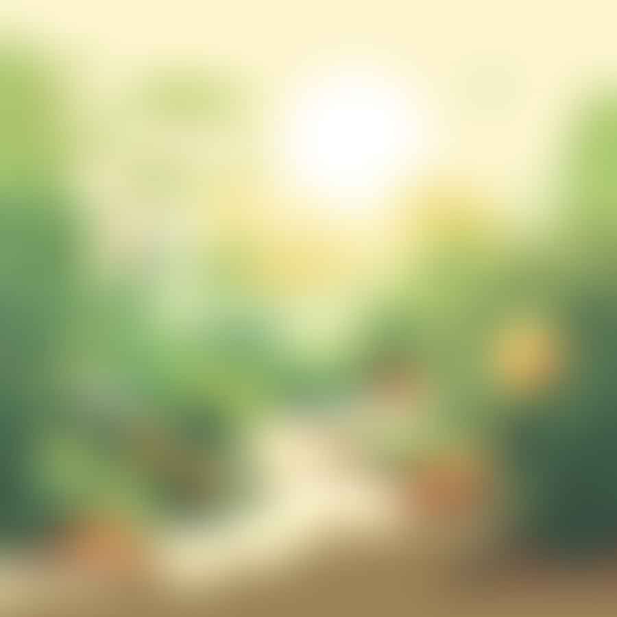 Garden spot with morning sunlight